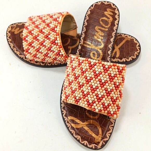 Sam Edelman Gunner 3 Leather Lined Banded Beaded Slip on Flats Women's  7....... - Picture 2 of 10